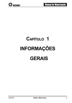 Manual de Manutenção
S36552E
 Linha Discovery
3
CAPÍTULO 1
INFORMAÇÕES
 GERAIS
