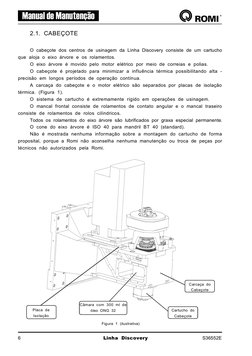 Manual de Manutenção
6
Linha Discovery
S36552E
2.1. CABEÇOTE
O cabeçote dos centros de usinagem da Linha Discovery consiste d