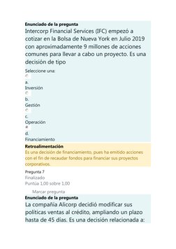 Enunciado de la pregunta
Intercorp Financial Services (IFC) empezó a 
cotizar en la Bolsa de Nueva York en Julio 2019 
con ap