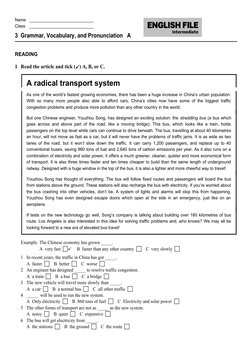 English File Intermediate Unit 3 Test | PDF | Bus | Traffic