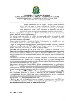 CONSELHO FEDERAL DE MEDICINA
CONSELHO REGIONAL DE MEDICINA DO ESTADO DE SERGIPE 
Rua Minervino de Souza Fontes, n.º 150, Salg