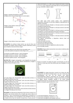 Exercícios sobre Lentes Esféricas | PDF | Ótica | Eletromagnetismo
