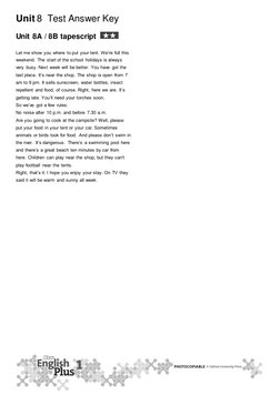 Unit 8 Test Answer Key Summary | PDF