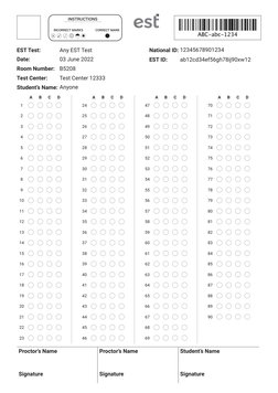 EST Test Bubble Sheet Template | PDF