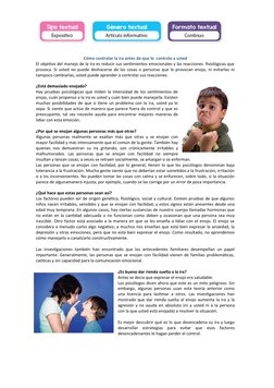 Cómo controlar la ira antes de que lo  controle a usted
El objetivo del manejo de la ira es reducir sus sentimientos emociona