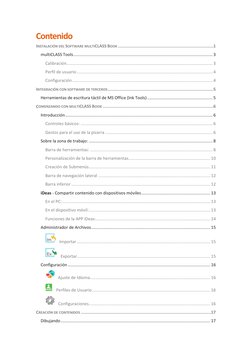 Contenido 
INSTALACIÓN DEL SOFTWARE MULTICLASS BOOK .........................................................................