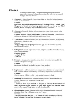 What Is It 
 
A literary device refers to a literary technique used by the authors to 
express their ideas and enhance their