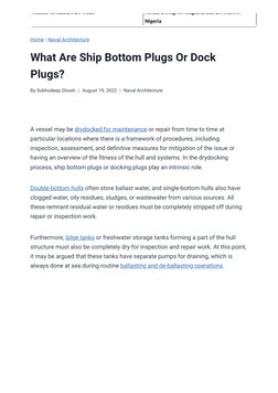 Bottom Plug Ship Packing What Are Ship Bottom Plugs or Dock Plugs | PDF | Ships | Oil Tanker