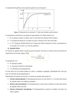La representación gráfica de esta expresión puede verse en la figura 4:
Figura 4. Respuesta de un sistema de 1er orden ante e