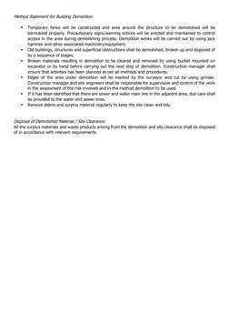 Demolition Method Statement Overview | PDF | Demolition