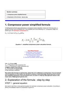 Compressor Power Calculation Simplified | PDF | Gases | Physical Sciences