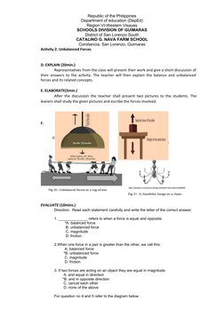 Balanced and Unbalanced Forces Lesson Plan | PDF | Force | Newton's ...
