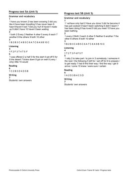 OET B1 Progress Tests Answer Key | PDF