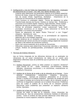 2. Configuración y Uso de Todas las Capacidades de un Recolector  Analizador 
de Vibraciones de un Canal:  CSI, SKF, DLI, Ben
