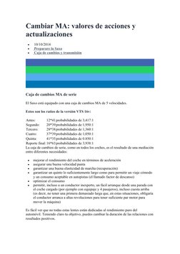 Cambiar MA: valores de acciones y 
actualizaciones

 10/10/2014 |

  Preparare la Saxo
 
  |

  Caja de cambios y transmis