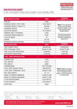 XT39 Drill Pipe Specifications | PDF | Pipe (Fluid Conveyance ...