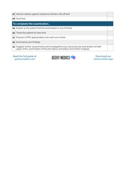 Osce Shoulder Checklist.pdf Shoulder Examination OSCE Checklist | PDF