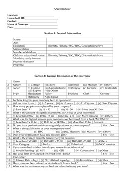 Comprehensive Interest Schedule Questionnaire.pdf Comprehensive Enterprise Questionnaire | PDF | Loans | Interest
