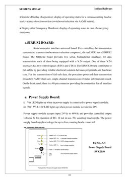 SEIMENS MSDAC  
Indian Railways 
 
10 
 
• Statistics Display (diagnostics): display of operating states for a certain counti