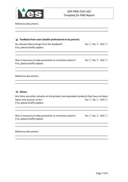 PMS Report Template for Medical Devices | PDF | Risk | Medical Device