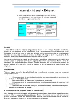 _________________________________________________________________________
Intranet
A intranet também é uma rede de computador