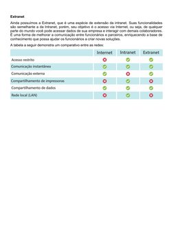 Extranet
Ainda possuímos a Extranet, que é uma espécie de extensão da intranet. Suas funcionalidades
são semelhante a da Intr