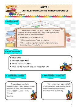 Grade 1 Drawing Activities Module | PDF | Drawing | Yellow