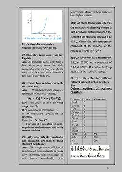 5 
Eg:-Semiconductors, diodes, 
vacuum tubes, electrolytes etc. 
27. Ohm’s law is not a universal law.
Explain. 
Ans: Al