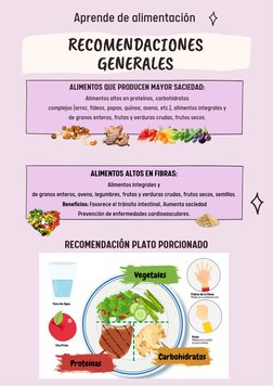 ALIMENTOS QUE PRODUCEN MAYOR SACIEDAD:
Alimentos altos en proteínas, carbohidratos
complejos (arroz, fideos, papas, quínoa, a