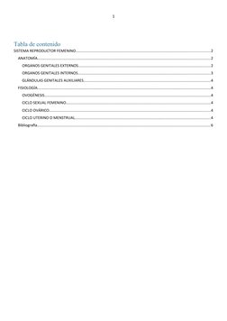 1
Tabla de contenido
SISTEMA REPRODUCTOR FEMENINO............................................................................