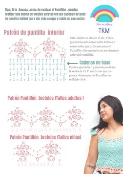 Patrón de puntilla  inferior 
Patrón Puntillón  breteles (Talles adultos )
Patrón Puntillón  breteles (Talles niñas) 
X
X
XX