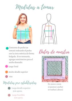 Medidas a tomar
Datos de muestra
Contorno de pecho (se
tomará rodeando el pecho
con la cinta métrica de forma
holgada. Si es