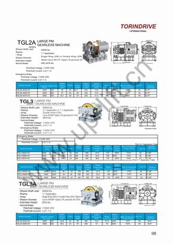 Torin Drive Elevator Motor Specifications | PDF | Electric Motor | Gear