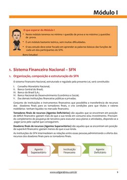 9
www.edgarabreu.com.br (http://www.edgarabreu.com.br/)
Módulo I
1. Sistema Financeiro Nacional – SFN
1. Organização, composi