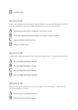D  (javascript:void(0))
a METAR report. 
 
 
Question N 23 
What is the minimum time period for which a State`s Aeronautical