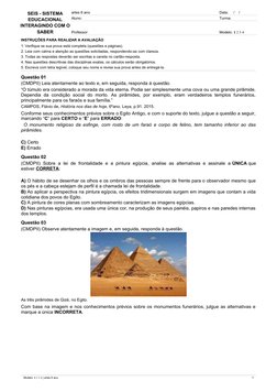 SEIS - SISTEMA
EDUCACIONAL
INTERAGINDO COM O
SABER
artes 6 ano
Data:     /    /
Aluno:
Turma:
Professor:
Modelo: 1 2 3 4
INST