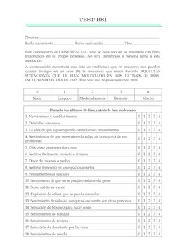 Cuestionario BSI: Inventario de Síntomas | PDF