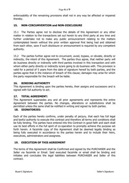 Page 6 of 9
enforceability of the remaining provisions shall not in any way be affected or impaired
thereby. 
 
15.   NON-CIR