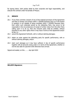 Page 7 of 9
By signing below, both parties abide by their corporate and legal responsibility, and
execute this contract under