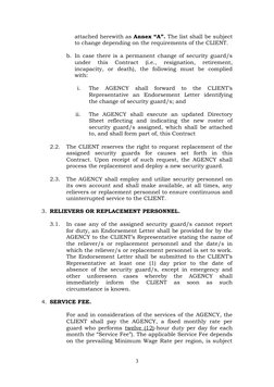 Security Services Contract Template | PDF | Indemnity | Security Guard