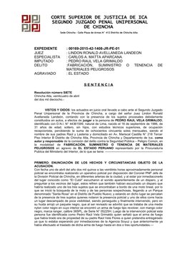 CORTE SUPERIOR DE JUSTICIA DE ICA
 SEGUNDO JUZGADO PENAL UNIPERSONAL 
DE CHINCHA 
 Sede Chincha – Calle Plaza de Armas N° 41