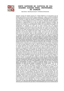 CORTE SUPERIOR DE JUSTICIA DE ICA
 SEGUNDO JUZGADO PENAL UNIPERSONAL 
DE CHINCHA 
 Sede Chincha – Calle Plaza de Armas N° 41