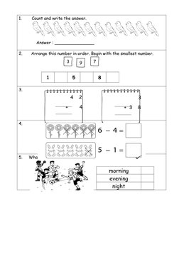 Year 1 Mathematics Assessment Worksheet | PDF