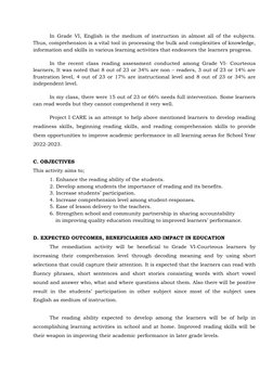 Project I CARE: Reading Enhancement Program | PDF | Reading ...