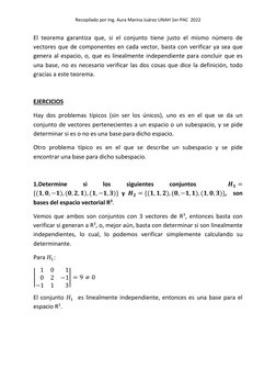 Recopilado por Ing. Aura Marina Juárez UNAH 1er PAC  2022 
 
El teorema garantiza que, si el conjunto tiene justo el mismo