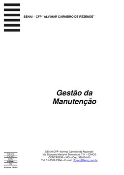 Gestão da 
Manutenção 
SENAI – CFP “ALVIMAR CARNEIRO DE REZENDE”