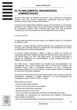 Gestão da Manutenção 
____________________________________________________________ 
 
_______________________________________