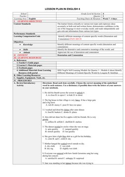 Denotation and Connotation Lesson Plan | PDF | Odor | Learning