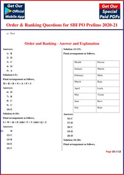 Order & Ranking Questions for SBI PO Prelims 2020-21 
 
 
 
 
 
e) Five 
 
 
 
 
Answers: 
1) B 
2) D 
3) C 
4) D 
5) A 
Solu