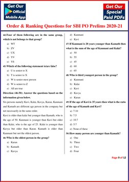 Order & Ranking Questions for SBI PO Prelims 2020-21 
 
 
 
 
 
44) Four of them following are in the same group, 
which is n